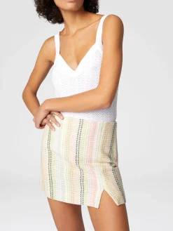 Mini-jupe en coton mélangé à motif caperdoni avec fente