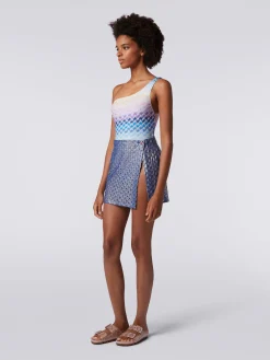 Mini-jupe style portefeuille à effet dentelle et finition brillante