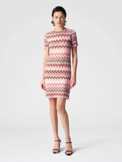 Mini-robe en zigzag en coton et viscose