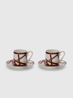 Nastri 2 tasses à café et soucoupes