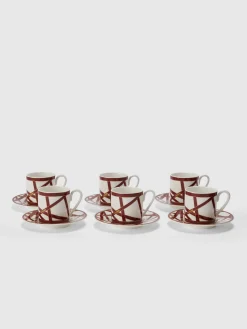 Nastri 6 tasses à café et soucoupes