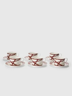 Nastri 6 tasses à thé et soucoupes