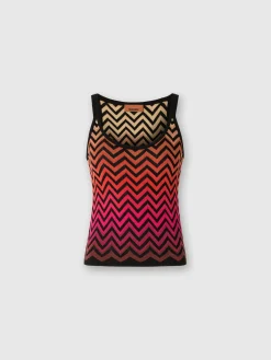 Panier dégradé chevrons en coton et viscose