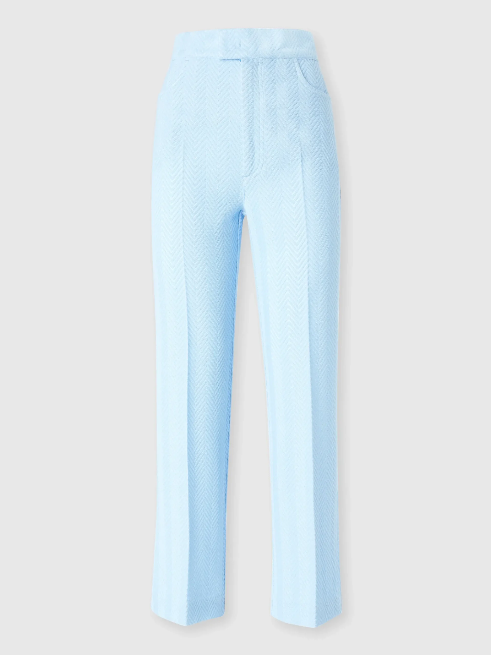 Pantalon classique en coton et viscose zigzag avec ourlet court