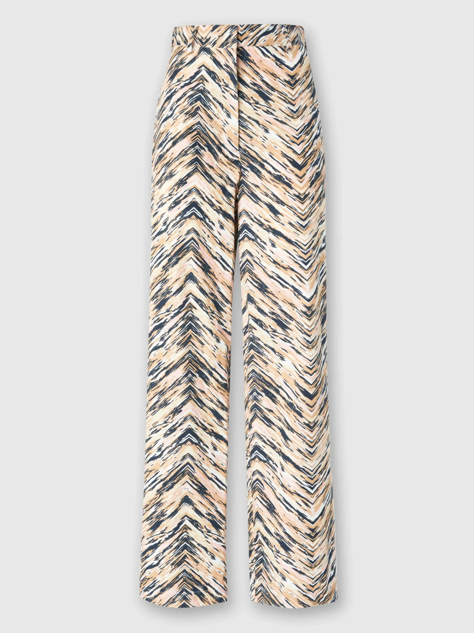 Pantalon classique en coton zigzag à imprimé animalier