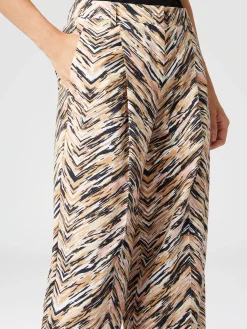 Pantalon classique en coton zigzag à imprimé animalier