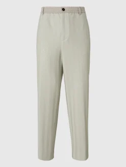 Pantalon classique en coton et viscose à zig zag