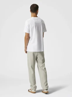 Pantalon classique en coton et viscose à zig zag