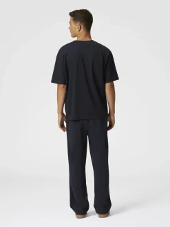 Pantalon de jogging en coton avec broderie en zigzag