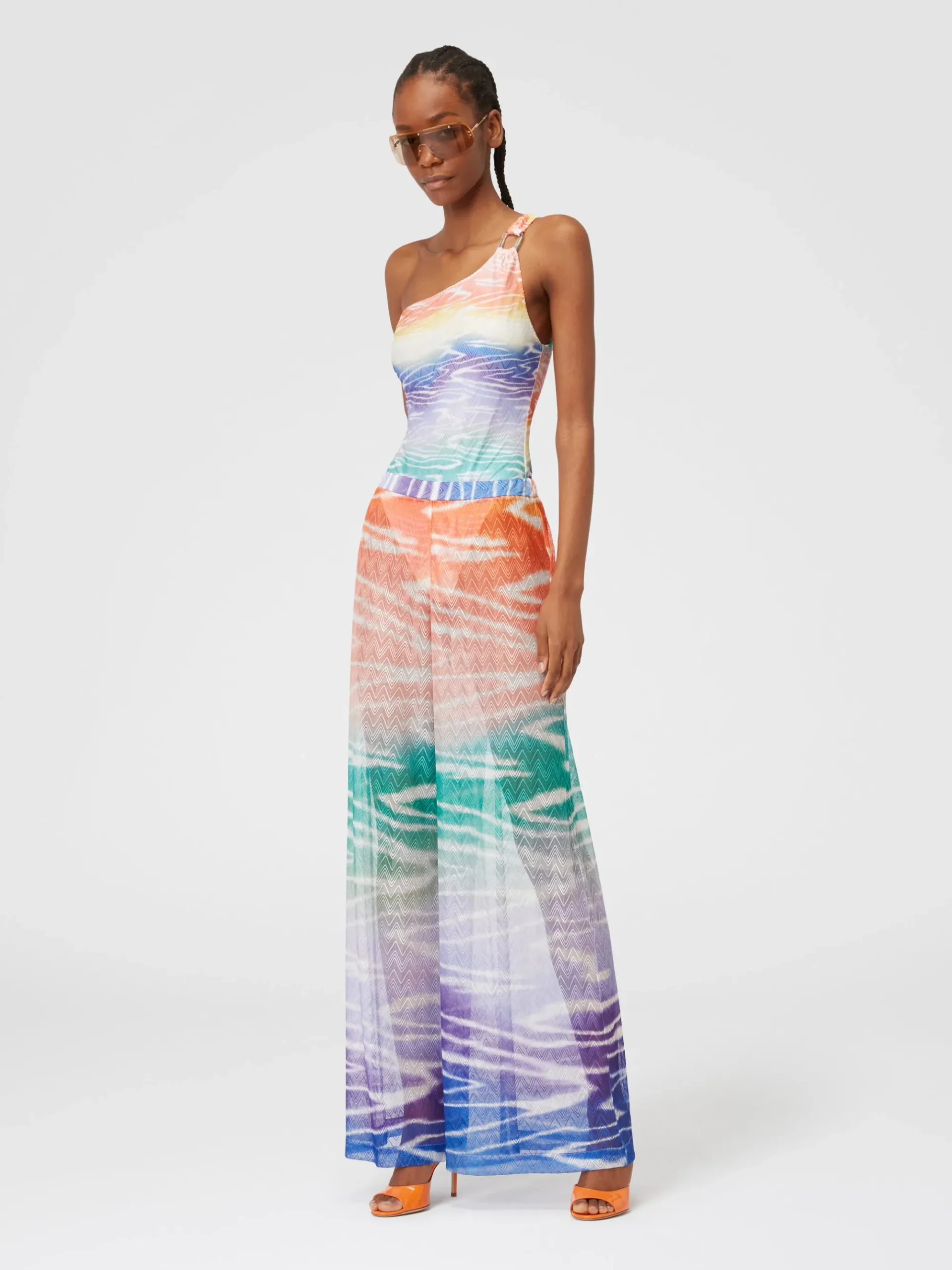 Pantalon de plage à imprimé tie and dye