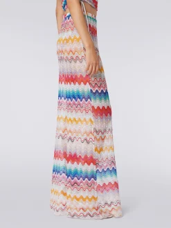 Pantalon de plage à motif ondulé avec lurex