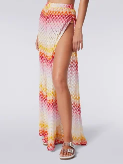 Pantalon de plage effet dentelle avec lurex