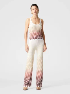 Pantalon droit à motif chevron dégradé