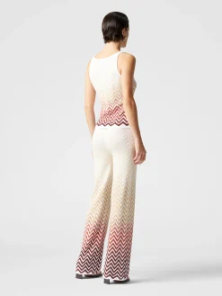 Pantalon droit à motif chevron dégradé
