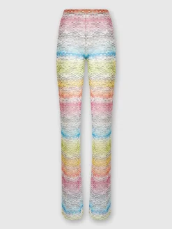 Pantalon droit en tulle imprimé