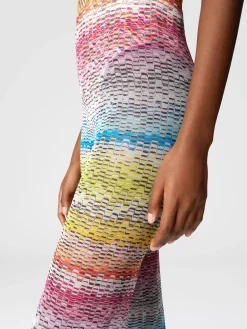 Pantalon droit en tulle imprimé