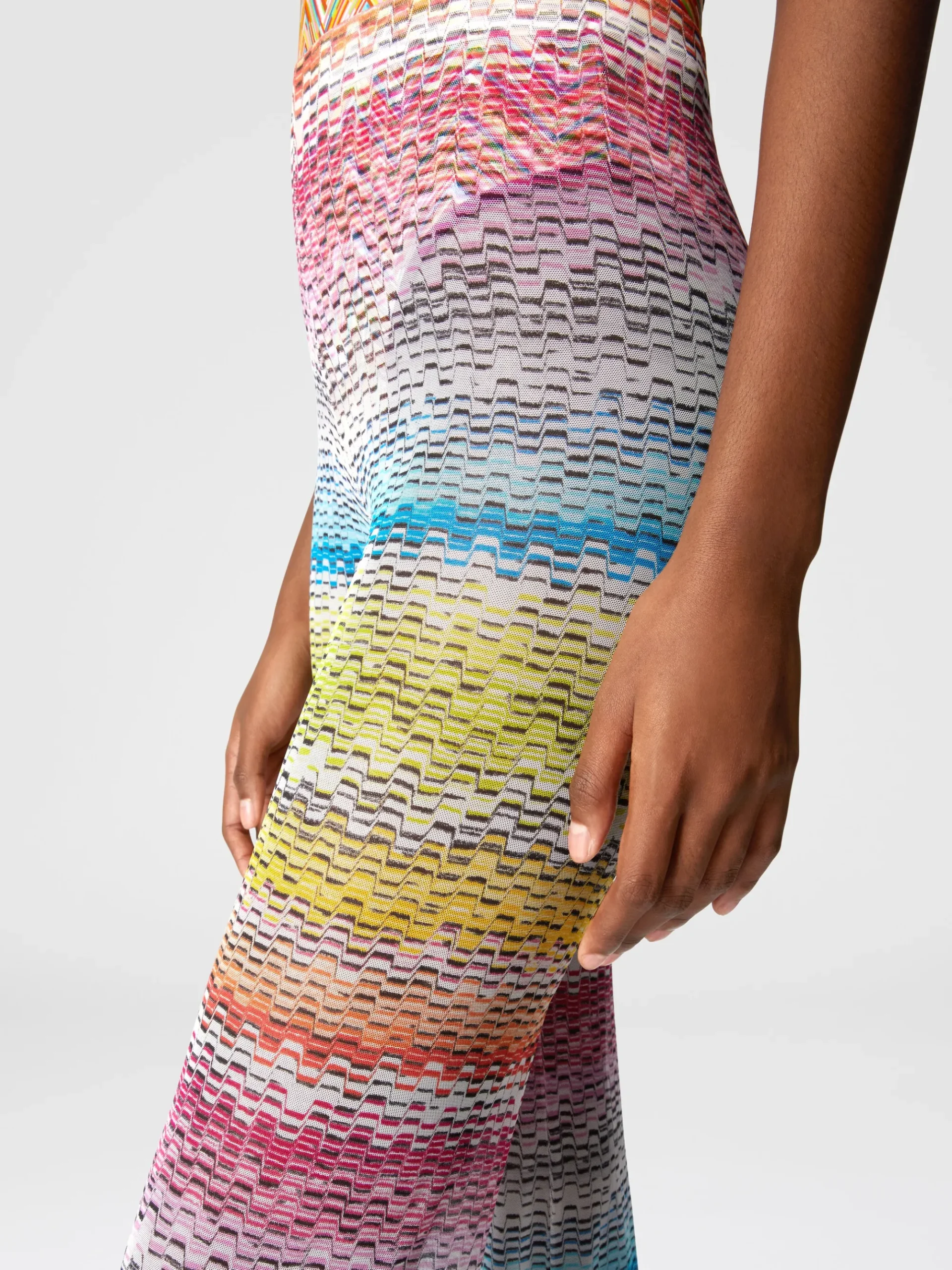 Pantalon droit en tulle imprimé