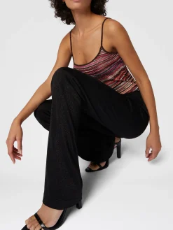 Pantalon droit en viscose lamée