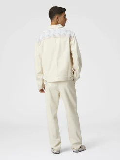 Pantalon en denim classique avec empiècements en tricot à chevrons