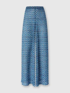 Pantalon en viscose à motif coquille lamé