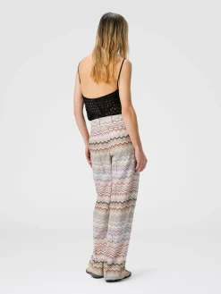 Pantalon en viscose dégradé zig zag