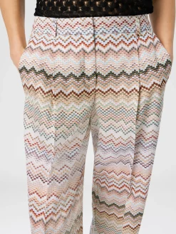 Pantalon en viscose dégradé zig zag