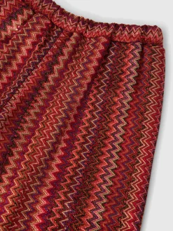 Pantalon palazzo en viscose et lamé avec motif chevron