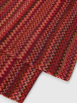 Pantalon palazzo en viscose et lamé avec motif chevron