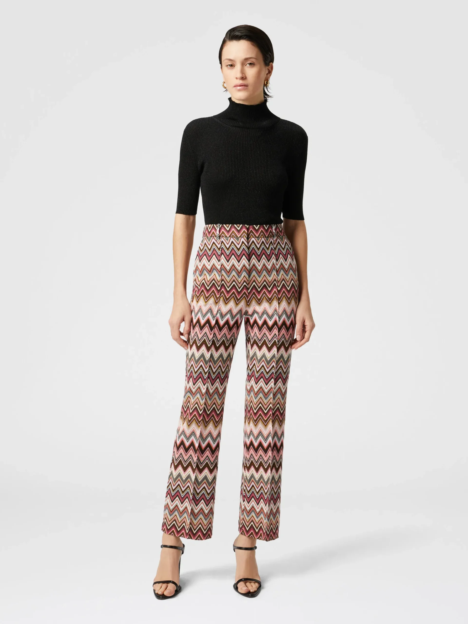 Pantalon zigzag classique avec ourlet court