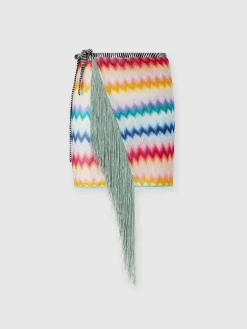 Paréo en viscose à chevrons avec lurex