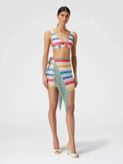 Paréo en viscose à chevrons avec lurex