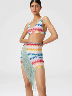 Paréo en viscose à chevrons avec lurex