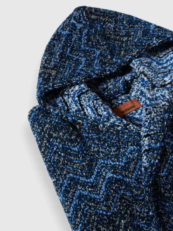 Peignoir Azul en coton éponge à chevrons