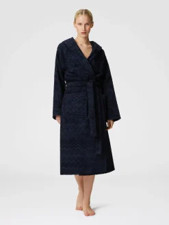 Peignoir Chalk en coton éponge zigzag