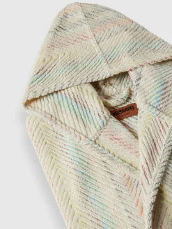 Peignoir Harmony en coton éponge à chevrons