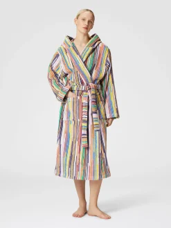 Peignoir Melody en coton éponge à rayures verticales