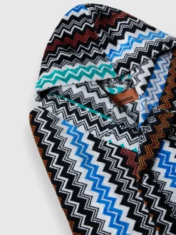 Peignoir Neoclassic en coton éponge à zigzag