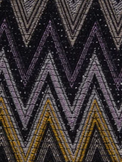 Plaid Chen 140x200cm en laine mélangée zigzag avec paillettes