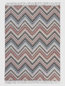 Plaid130x190cm en laine mélangée à chevrons