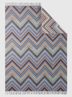 Plaid130x190cm en laine mélangée à chevrons