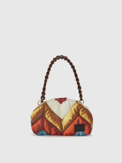 Pochette en tissu Zig zag avec bandoulière en résine