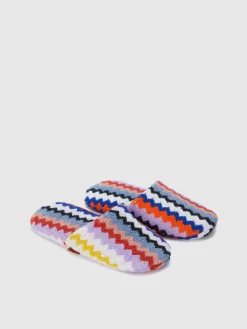 Pochette Riverbero en éponge de coton à zigzag