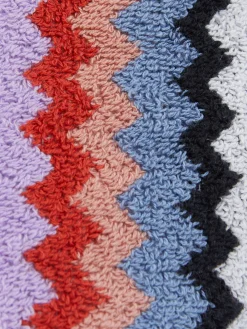 Pochette Riverbero en éponge de coton à zigzag