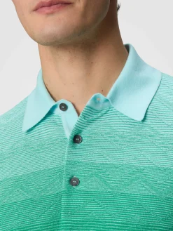 Polo à manches longues en coton dégradé à chevrons