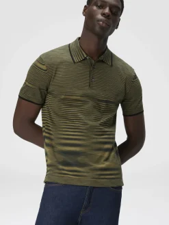 Polo en coton flammé