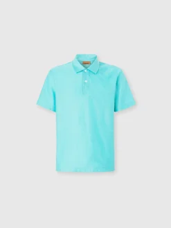 Polo en jersey de coton zigzag ton sur ton