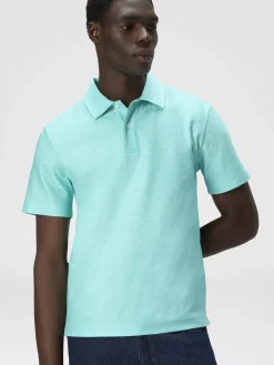 Polo en jersey de coton zigzag ton sur ton