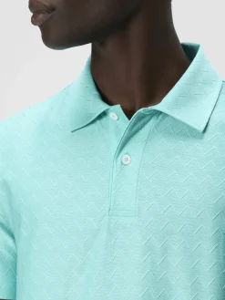 Polo en jersey de coton zigzag ton sur ton