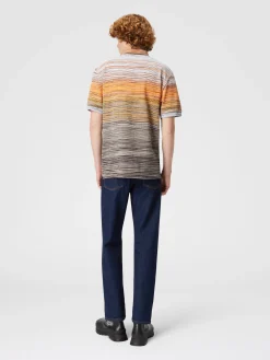 Polo flammé en piqué de coton flammé