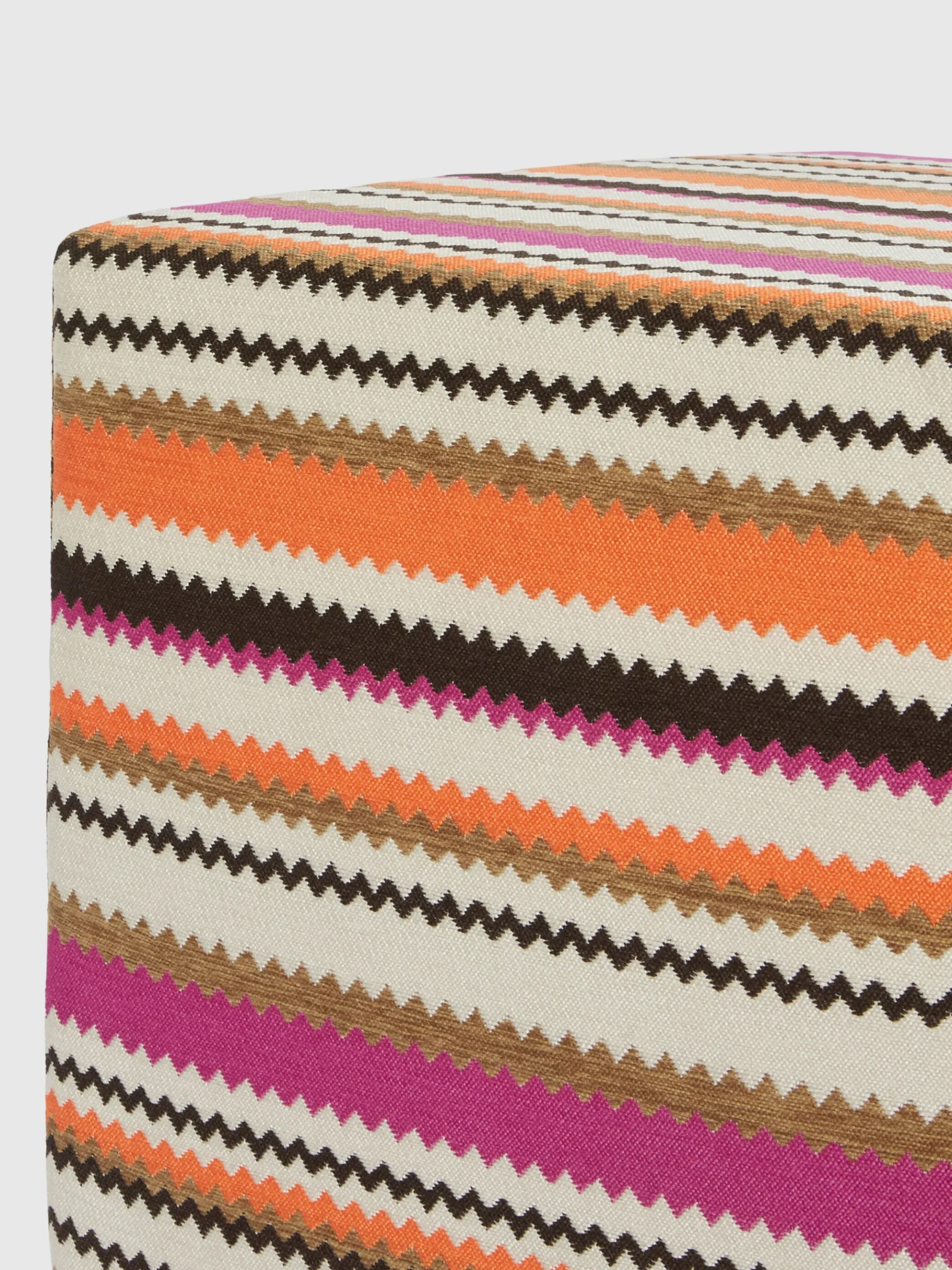 Pouf cubique d’extérieur Cancun à chevrons 40x40x40 cm